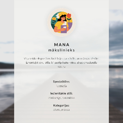 Premium stenski plakat Smučar na rožnatem nebu v zimski pokrajini