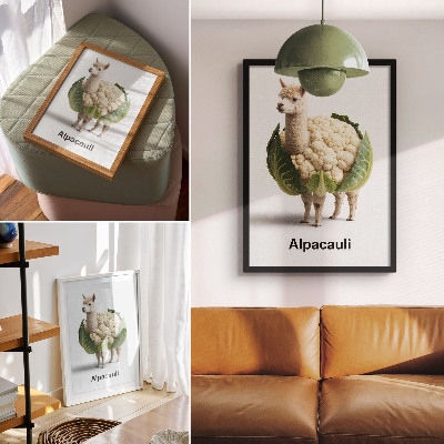 Premium stenski plakat Nenavadna kombinacija alpake in cvetače