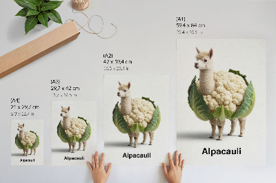 Premium stenski plakat Nenavadna kombinacija alpake in cvetače