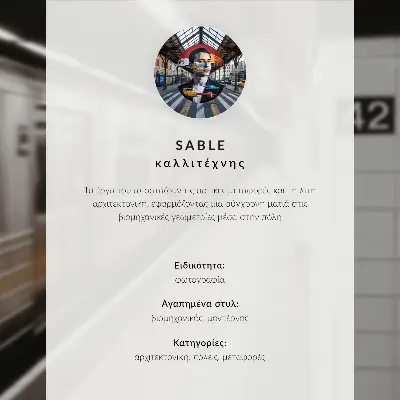Eleganten plakat za dnevno sobo z motivom modrega tramvaja v mestu na deževen dan