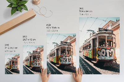 Plakat grafiti tramvaja urbana ulična arhitektura