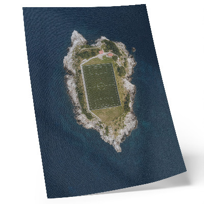 Plakat Parcela na otoku, obdanem s turkiznim morjem