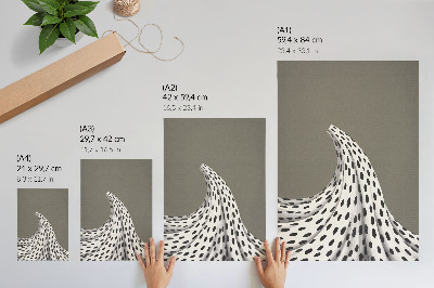 Plakat Minimalističen vzorec črnih pik v bež ozadju