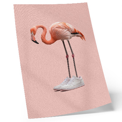 Umetniški tisk na platno Flamingo roza športni čevlji roza ozadje