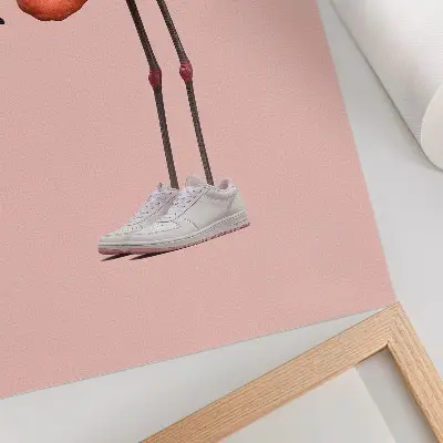 Umetniški tisk na platno flamingo roza športni čevlji na roza ozadju
