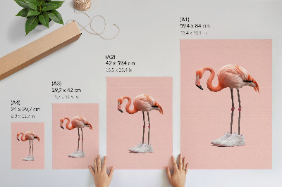 Umetniški tisk na platno Flamingo roza športni čevlji roza ozadje