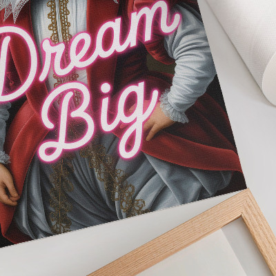 Eleganten plakat za dnevno sobo Zgodovinski portret neonski napis kontrast moderno