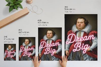 Eleganten plakat za dnevno sobo Zgodovinski portret neonski napis kontrast moderno