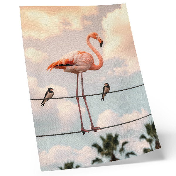 Plakat Flamingo nebo oblaki naravno pogoltnejo