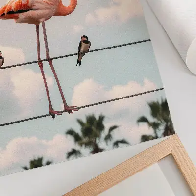 Plakat flamingo ali oblaki, ki naravno požirajo