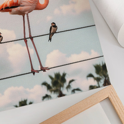 Plakat Flamingo nebo oblaki naravno pogoltnejo