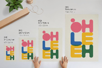 Premium stenski plakat Geometrijske črke v živahnih barvah