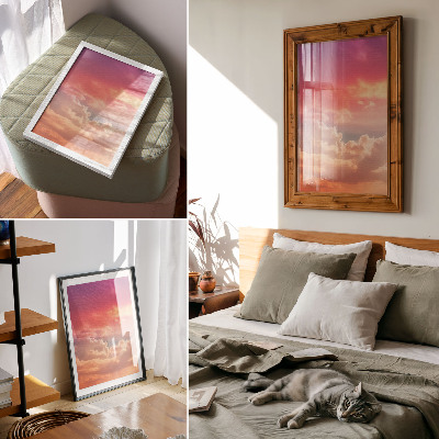 Plakat Pastelni oblaki, miren sončni zahod