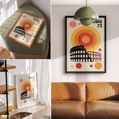 Premium stenski plakat Kolosej umetniški retro krogi