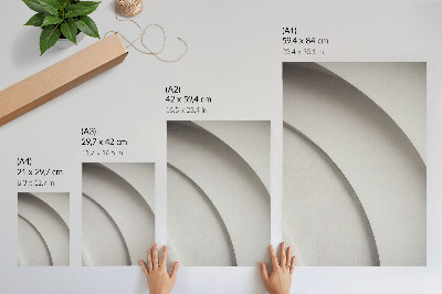 Eleganten plakat za dnevno sobo Minimalistična kompozicija z belimi krivuljami