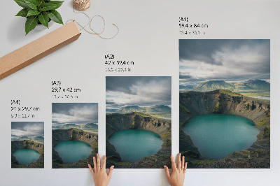 Plakat Turkizno jezero, gore, čudoviti oblaki