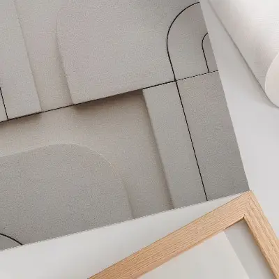 Umetniški tisk na platno geometrijske oblike v moderni kompoziciji z eleganco