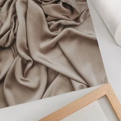 Stenski plakat Premium bež material z videzom nežnih gub za prijetno vzdušje