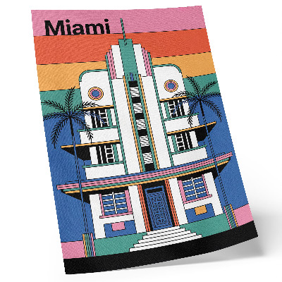 Plakat Art deco tropske barve palme energija Miami