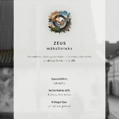Stenski plakat rustikalni stolp z opečnato streho pod modrim nebom