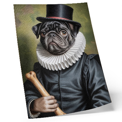Eleganten plakat za dnevno sobo Slika psa v renesančni obleki