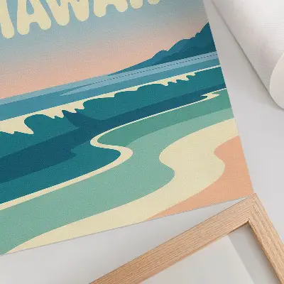 Premium stenski plakat s sodobno tipografijo naravnih plaž