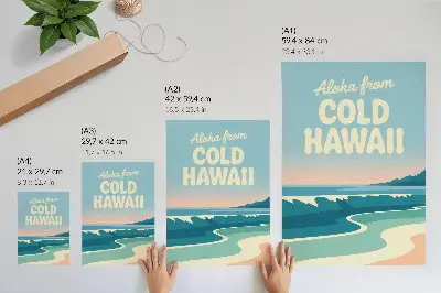 Premium stenski plakat s sodobno tipografijo naravnih plaž