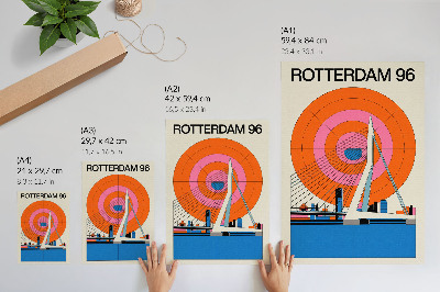 Plakat Most in mesto v geometrijskih vzorcih