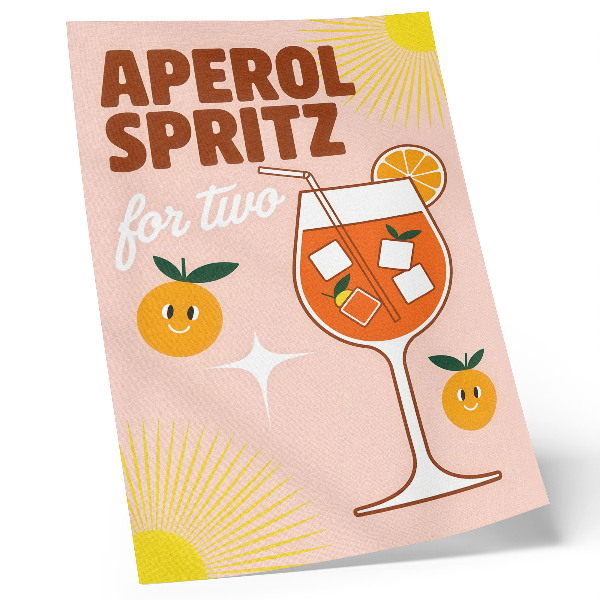 Eleganten plakat za dnevno sobo Oranžno rumen nasmeh sadnega napisa
