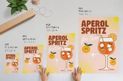 Eleganten plakat za dnevno sobo z nasmehom oranžno rumenega sadnega napisa