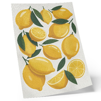 Umetniški tisk na platno Zlati limonini zeleni listi svetlo ozadje brez gibanja