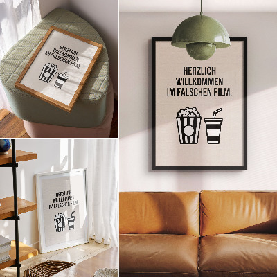 Plakat Smiselno besedilo ikonografija kino bež ozadje