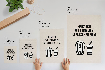 Plakat Smiselno besedilo ikonografija kino bež ozadje