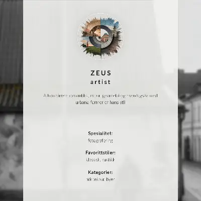 Umetniški tisk na platno ozka ulica s stanovanjskimi hišami, stolpom in figuro v modrem plašču