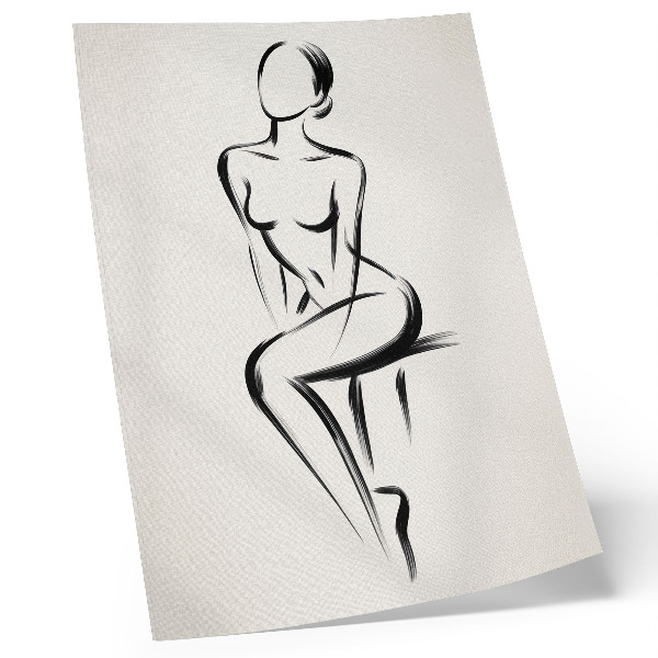 Premium stenski plakat Minimalistična silhueta v kontrastu črne in bele barve