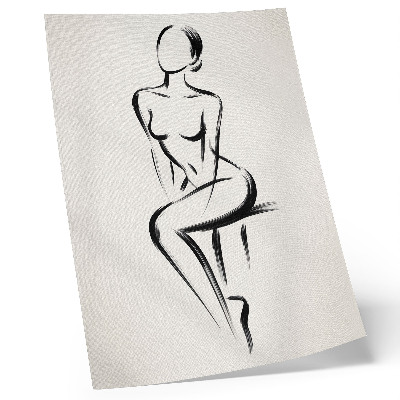 Premium stenski plakat Minimalistična silhueta v kontrastu črne in bele barve