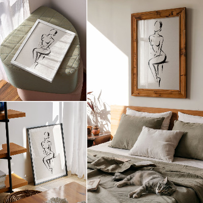 Premium stenski plakat Minimalistična silhueta v kontrastu črne in bele barve