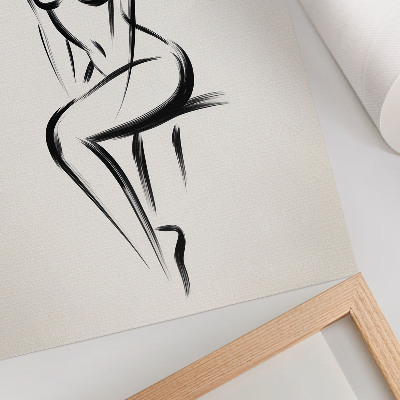 Premium stenski plakat Minimalistična silhueta v kontrastu črne in bele barve