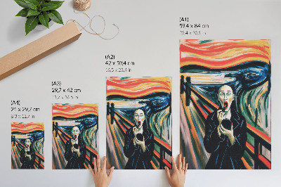 Plakat Izrazita figura, žive barve, dinamične linije