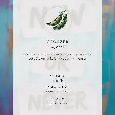 Stenski plakat z dinamičnimi kontrasti, močno tipografijo ter turkizno in vijolično barvo