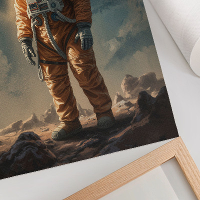 Premium stenski plakat Astronavt na nočnem nebu tujega planeta