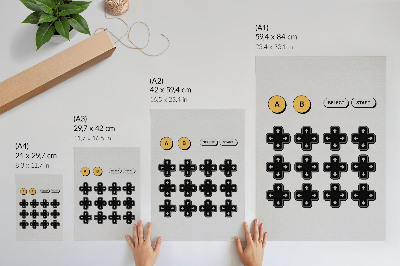 Eleganten plakat za dnevno sobo Igralni krmilnik minimalizem retro modernost