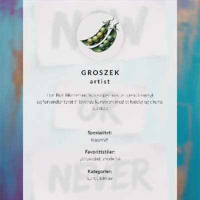 Plakat Izrazne srčne črke na pastelnem ozadju