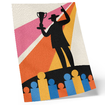 Premium stenski plakat Dinamika svetlih barv in silhuet trofeje