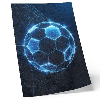 Eleganten plakat za dnevno sobo z motivom geometrijskih črt in digitalnih krogel