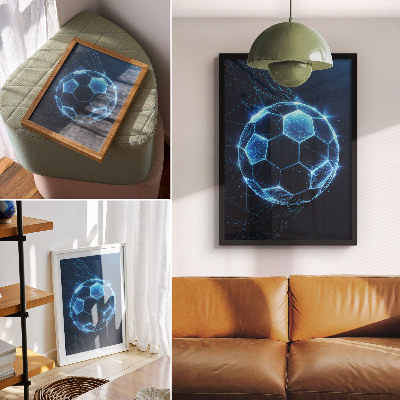 Eleganten plakat za dnevno sobo Geometrijske črte in luči digitalne krogle