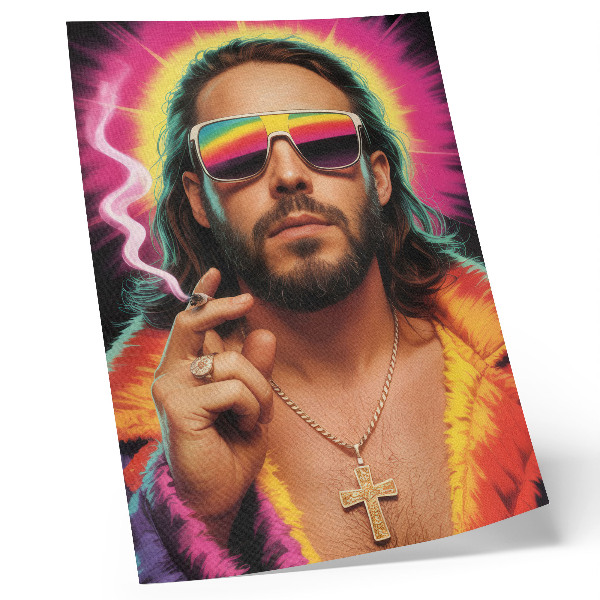 Premium stenski plakat Intenzivne barve, kontrastni retro vzorci