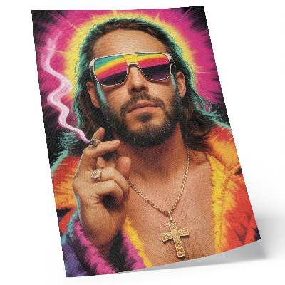 Premium stenski plakat Intenzivne barve, kontrastni retro vzorci