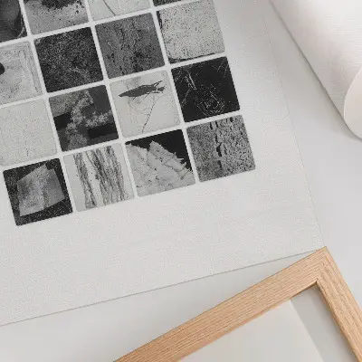 Črno-beli geometrijski plakat elegantna stenska dekoracija za dnevno sobo