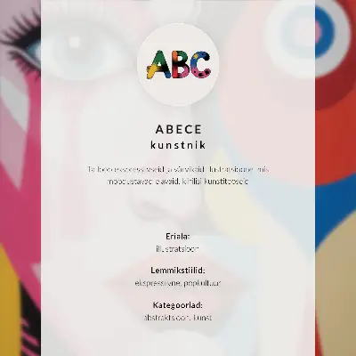 Plakat barvite abstraktne oblike z motivom oči in obraza